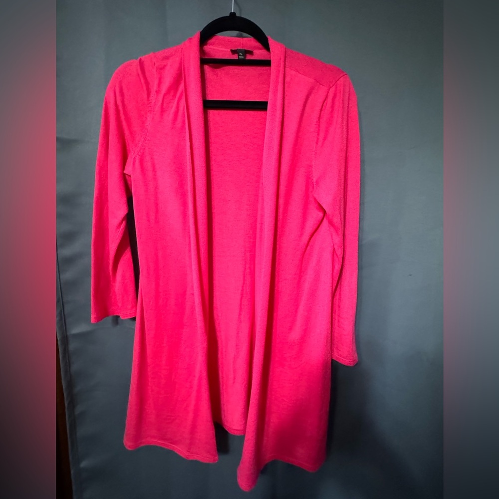 Talbots pink long cardigan sweater